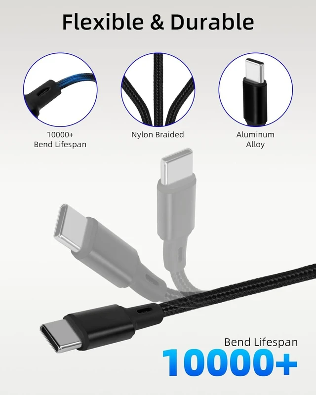 Alt view image 4 of 7 - GELRHONR 100W Dual USB C Splitter Fast Charging Cable 4FT, Nylon Braided 2 in 1 USB C to C Splitter Cable, Double Type C Charger Cord for Phone, Laptop, Tablet and More