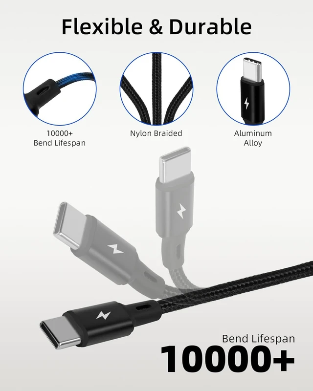 Alt view image 4 of 7 - GELRHONR Multi USB C Charging Cable 4FT, 4 in 2 USB C Splitter Cable, A/C Multi Charger Cord with 4 Type-C Connectors for Cell Phone Tablets and More (4 in 2 Black)