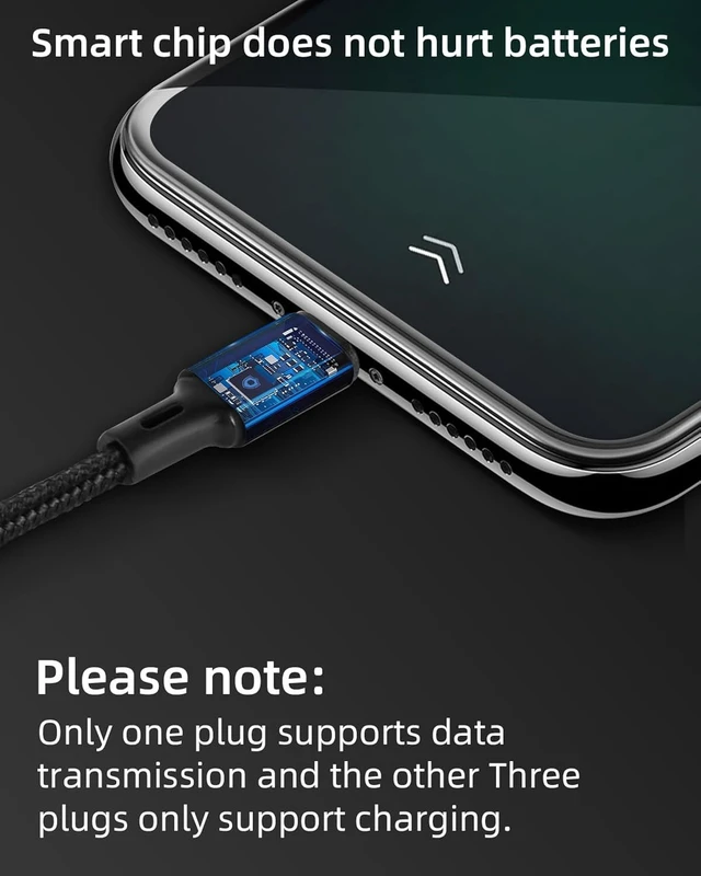 Alt view image 6 of 7 - GELRHONR Multi USB C Charging Cable 4FT, 4 in 2 USB C Splitter Cable, A/C Multi Charger Cord with 4 Type-C Connectors for Cell Phone Tablets and More (4 in 2 Black)