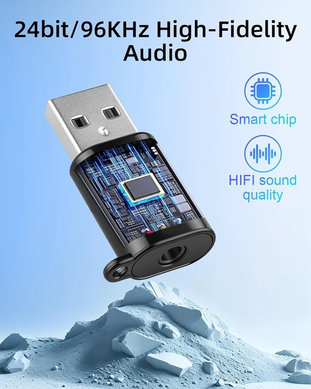 Alt view image 3 of 7 - GELRHONR USB to 3.5mm TRRS Audio Adapter,External Sound Card 2Pack