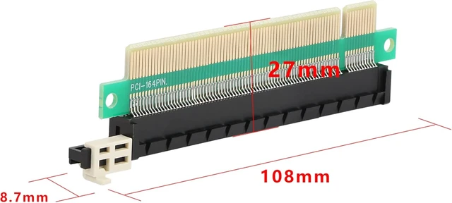 Alt view image 3 of 7 - GELRHONR PCIE 16x Male to Female Riser Adapter Card, PCI-Express 164 Pin 16x Riser Card Interface Protection for 1U 2U Chassis