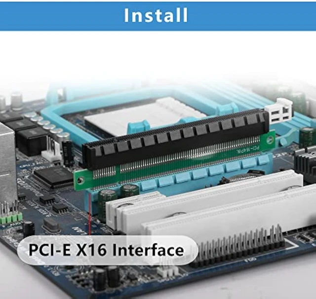 Alt view image 7 of 7 - GELRHONR PCIE 16x Male to Female Riser Adapter Card, PCI-Express 164 Pin 16x Riser Card Interface Protection for 1U 2U Chassis