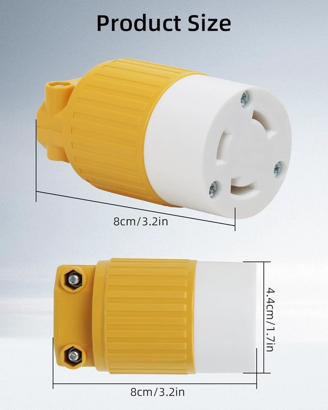 Alt view image 7 of 7 - GELRHONR 2Pack ETL Listed NEMA L5-30R Generator Locking Connector, 125 Volt 30 Amp Twist Lock Receptacle, Straight Blade 30A Adapter Ends, 2-Pole 3-Wire Grounding (2 * L5-30R Connector)