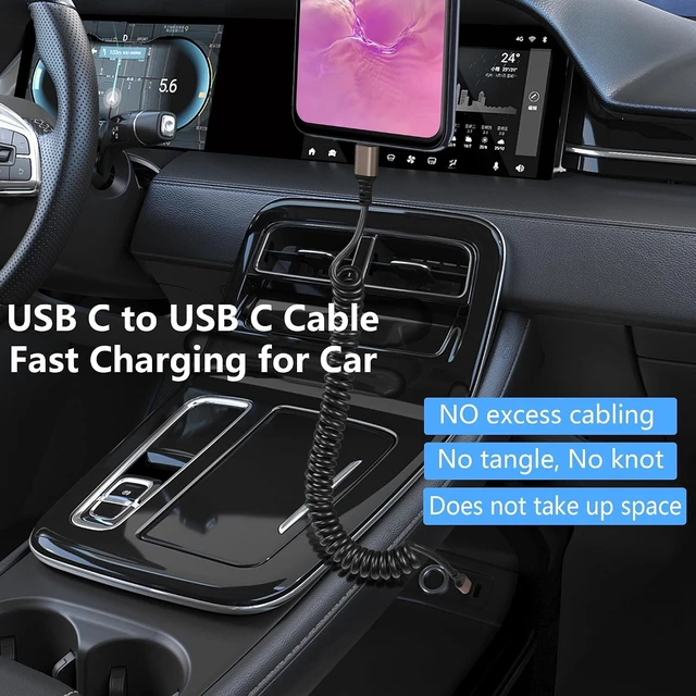 Alt view image 4 of 7 - GELRHONR Coiled USB C to USB C Cable, Spring Spiral Type-C Charging Cord, 6A Fast Charging & Sync Data Compatible with A10e A20 A50 A51 A71 S20 S10 S9 S8 Plus S10E Note 20 10 9 (Max 1.5M/4.9Ft)