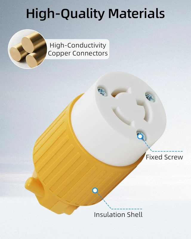 Alt view image 4 of 7 - GELRHONR 2Pack NEMA L5-15R Generator Locking Connector, 125 Volt 15 Amp Twist Lock Receptacle, Straight Blade 15A Adapter Ends, 2-Pole 3-Wire Grounding, ETL Listed (2 * L5-15R Connector)