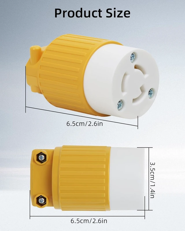 Alt view image 7 of 7 - GELRHONR 2Pack NEMA L5-15R Generator Locking Connector, 125 Volt 15 Amp Twist Lock Receptacle, Straight Blade 15A Adapter Ends, 2-Pole 3-Wire Grounding, ETL Listed (2 * L5-15R Connector)