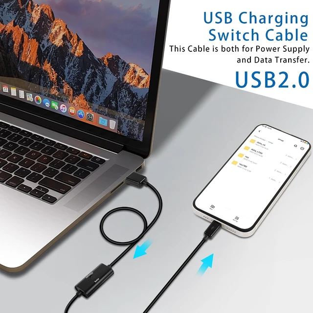 Alt view image 7 of 7 - GELRHONR 1M USB to Micro USB with Switch Charging Cable,Support Data Transfer and Power for Micro USB Devices,Not as a On/Off Power Switch Cable for LED Strips,USB Fan etc-2Pack