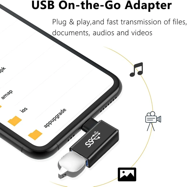 Alt view image 3 of 7 - GELRHONR 10Gbps USB C to USB OTG Adapter,Right Angle USB 3.0 Female to Type C Male Connector,Support for Data Sync & Charging Max 5V 3A compaticable for Smartphone Flash Drives,Laptop,Hubs-2pack