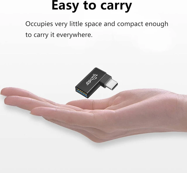 Alt view image 5 of 7 - GELRHONR 10Gbps USB C to USB OTG Adapter,Right Angle USB 3.0 Female to Type C Male Connector,Support for Data Sync & Charging Max 5V 3A compaticable for Smartphone Flash Drives,Laptop,Hubs-2pack