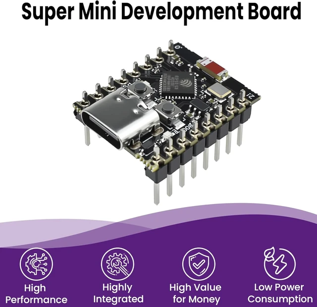 Alt view image 3 of 7 - 4Pcs ESP32-C3 Super Mini Development Board, Integrated WiFi Bluetooth