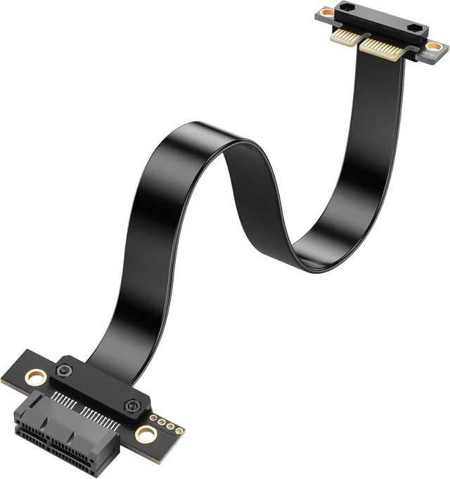 Main image of SinLoon PCIe 4.0 X1 Riser Cable 90 Degree PCI-E 1X Male to 180 Degree PCIE 1X Female Riser Extension Cord - 9018 (30CM)
