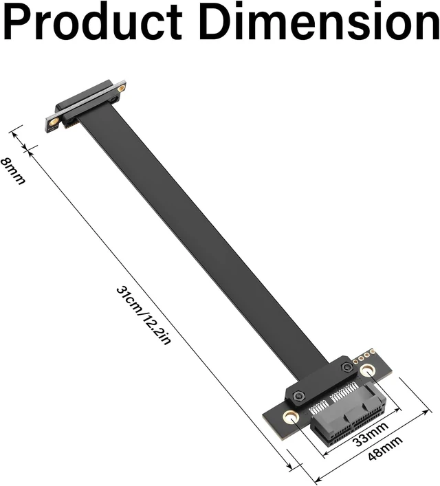 Alt view image 7 of 7 - SinLoon PCIe 4.0 X1 Riser Cable 90 Degree PCI-E 1X Male to 180 Degree PCIE 1X Female Riser Extension Cord - 9018 (30CM)
