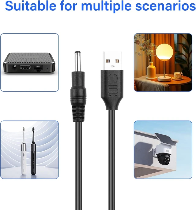 Alt view image 6 of 7 - SinLoon USB to DC 3.5x1.35mm Power Cable 5V2A 10FT (3m) CCTV Camera Charging Cable for IP Cameras/LED Lights/Set-Top Boxes, Pure Copper Core