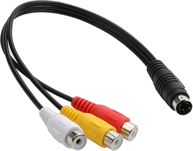 Main image of 4 Pin S-Video to 3 RCA AV Female Cable for TV PC Computer Video AV Projector for Video TV Laptop Adapter Cable (27cm)