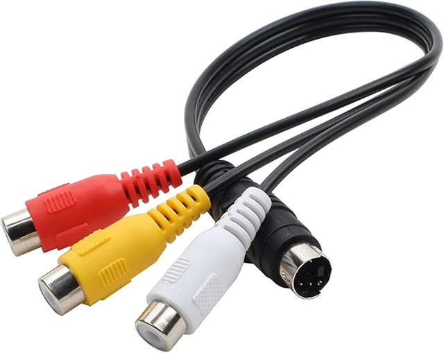 Alt view image 7 of 7 - 4 Pin S-Video to 3 RCA AV Female Cable for TV PC Computer Video AV Projector for Video TV Laptop Adapter Cable (27cm)
