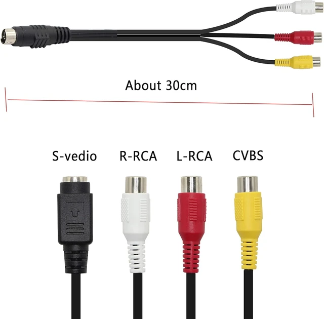 Alt view image 6 of 7 - 4 Pin S-Video to 3 RCA AV Female Cable for TV PC Computer Video AV Projector for Video TV Laptop Adapter Cable (27cm)