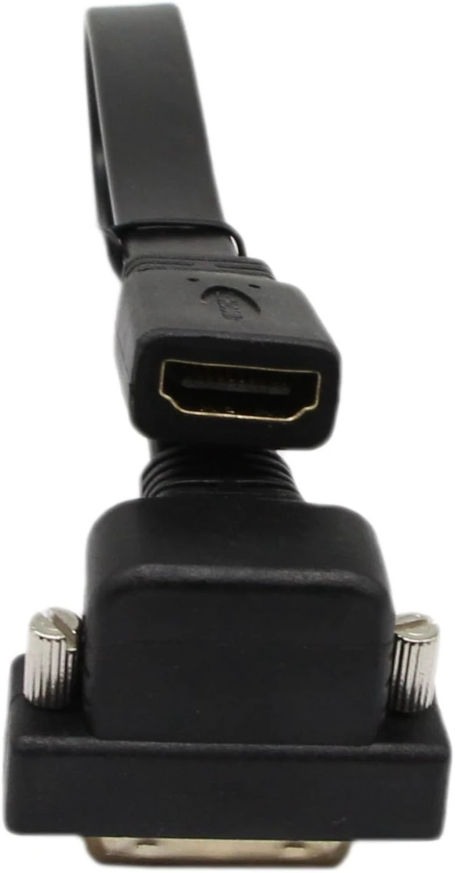 Alt view image 6 of 7 - SinLoon DVI to HDMI Cable Gold-Plated 90 Degree Angle DVI 24 1 Male to HDMI Female 1080p Video Converter - Flat, DVD & Projector Adapter
