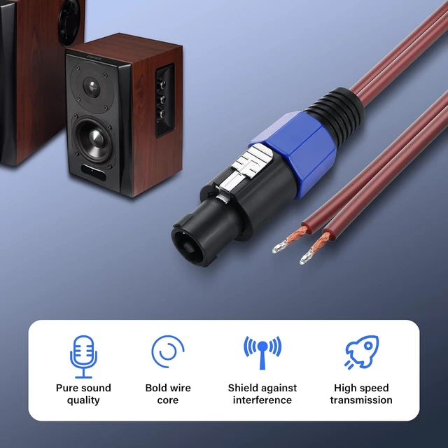Alt view image 4 of 7 - SinLoon Speakon to Speaker Cable Audio Cable 16AWG Speakon Speaker Cable 10ft Hi-Fi Audio Cable with Twist Lock Connector, Suitable for DJ/PA/Home Cinema/Stage Audio