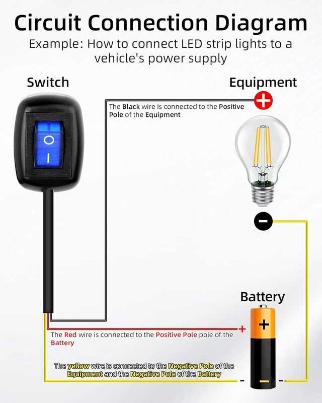 Alt view image 2 of 7 - GELRHONR 12V Small ON/Off Switch, Paste Type 12 Volts 10A Rocker Switch with LED Lights, Surface Mount DIY Automotive Push Button Swtich for Car, RV, Boat and More, 2FT (Blue LED, Small)