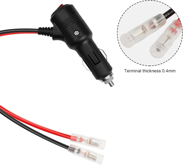 Alt view image 4 of 7 - GELRHONR 12 Volt Replacement Cigarette Lighter Male Plug with Leads & LED Light,16AWG 12V Car Cigarette Lighter Extension Cable with Switch Button and 15A Fuse Heavy Duty Cord (2M/6.5Ft)