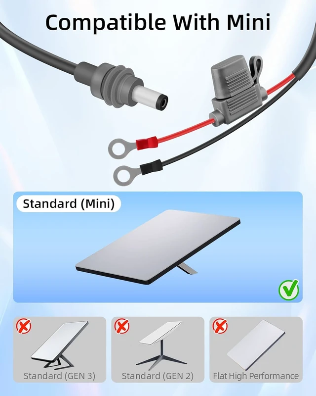 Alt view image 3 of 7 - GELRHONR Mini DC5521 to O Ring Extension Cable, 18AWG DC 5.5x2.1MM to 8MM Eyelet Direct Battery Power Cable with 30A Fuse for Car, RV, or Marine, 10FT (with Fuse)