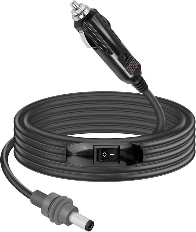 Main image of GELRHONR Star-Link Mini DC to Car Adapter Cable with Switch and LED Light, 10FT 18AWG DC to 12V Cigarette Lighter Adapter for 12V-24V Car, Truck, RV and Boat (Black Switch)