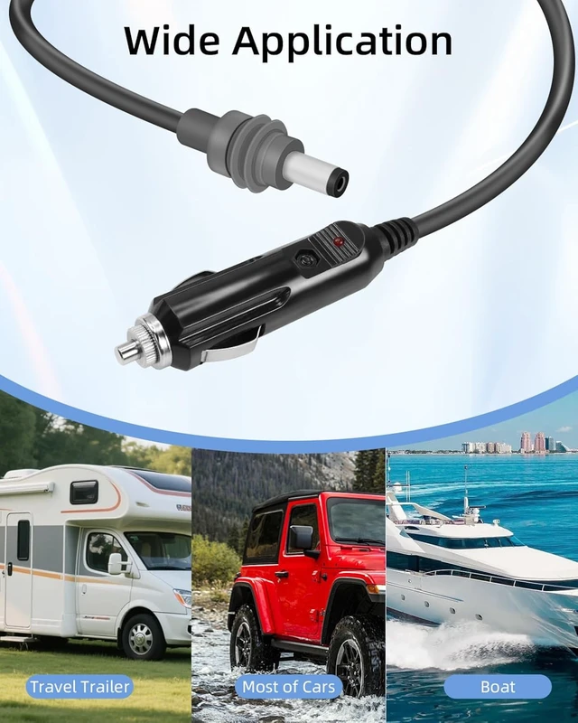 Alt view image 7 of 7 - GELRHONR Star-Link Mini DC to Car Adapter Cable with Switch and LED Light, 10FT 18AWG DC to 12V Cigarette Lighter Adapter for 12V-24V Car, Truck, RV and Boat (Black Switch)