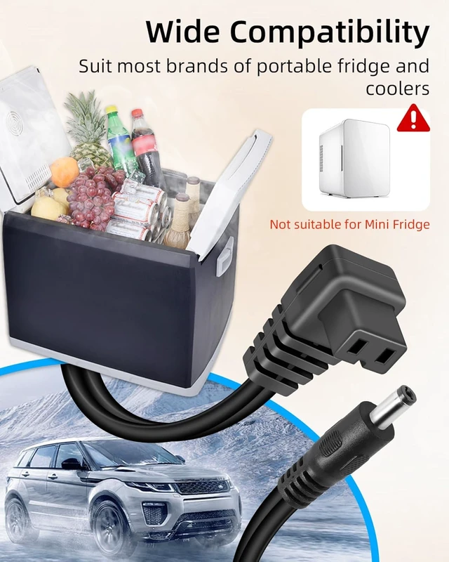Alt view image 2 of 7 - GELRHONR DC5521 to 12V Car Refrigerator Power Cable, 14AWG DC 5.5MMx2.1MM 12 Volt Cooler Cord for Fridge Freezer, Compressor Cooler and More (DC5521, 10FT)