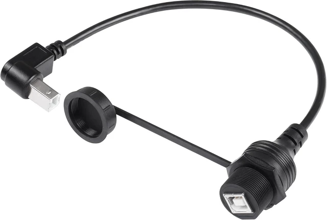 Main image of SinLoon USB 2.0 Type-B 90 Degree Printer Cable,Waterproof Type B Flush Mount Car Mount Extension Printer Cable,for Car Truck Boat Motorcycle Dashboard,Sync Printing and Data Transferring (Down 0.3M)