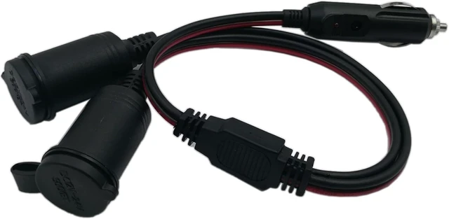 Alt view image 7 of 7 - Car Cigarette Lighter Cable,SinLoon 1 to 2 Car Cigarette Lighter 12v 24v Power Charger Adapter 2 Way Socket Splitter Female Socket Plug Connector Extension Cable Car Accessory Connector Outlet1to2