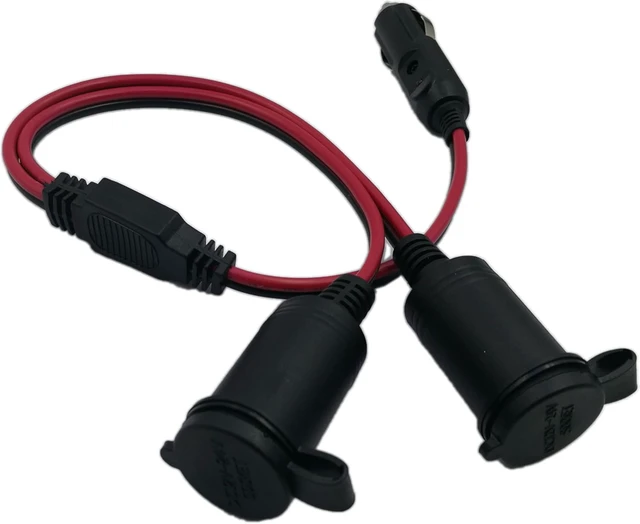 Alt view image 6 of 7 - Car Cigarette Lighter Cable,SinLoon 1 to 2 Car Cigarette Lighter 12v 24v Power Charger Adapter 2 Way Socket Splitter Female Socket Plug Connector Extension Cable Car Accessory Connector Outlet1to2