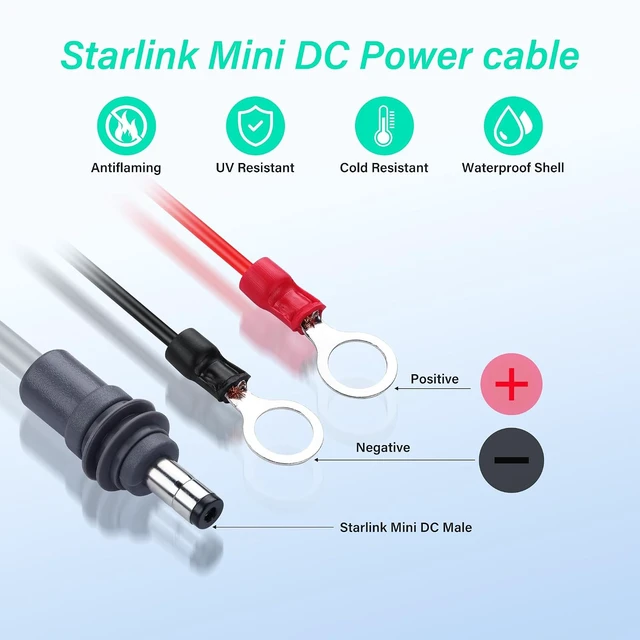 Alt view image 2 of 7 - SinLoon 10Ft Starlink Mini O Ring Connecters Extension Cable Waterproof 18AWG Starlink Mini Direct Battery Power Cable with ATC/ATO 10A Fuse Holder for Cars, RVs, Trucks