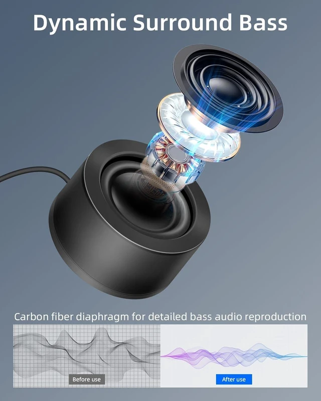 Alt view image 5 of 7 - GELRHONR Mini Computer Speaker,3.5mm AUX USB Powered with Volume Control