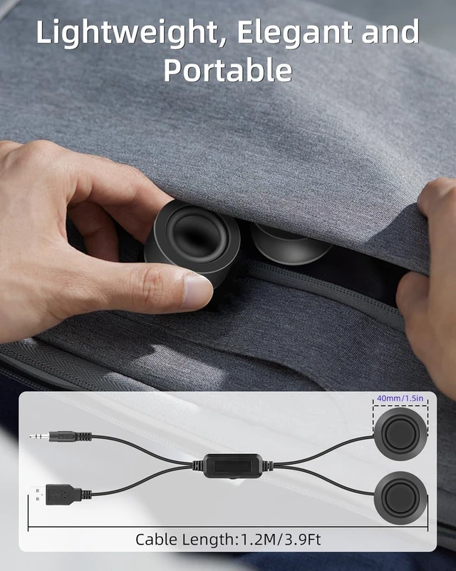 Alt view image 4 of 7 - GELRHONR Mini Computer Speaker,3.5mm AUX USB Powered with Volume Control