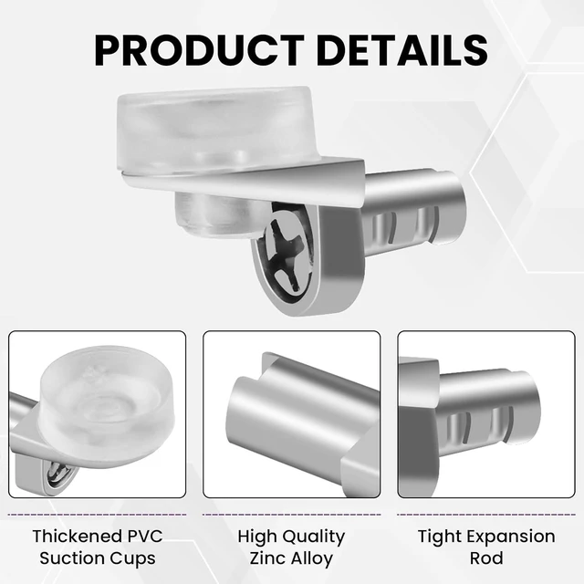 Alt view image 4 of 7 - 5mm Shelf Support Pegs with Suction Cup, 1/5 Inch Shelf Pins, 20Pcs