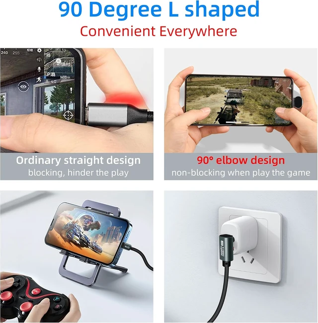 Alt view image 4 of 7 - GELRHONR 90 Degree USB C to USB C Coiled Cable, USB 3.2 Gen 2 Spring Spiral Data Cable, Type-C Male to Male PD100W Fast Charging 20Gbps, 8K@60Hz for Laptop, VR, Phones and Camera