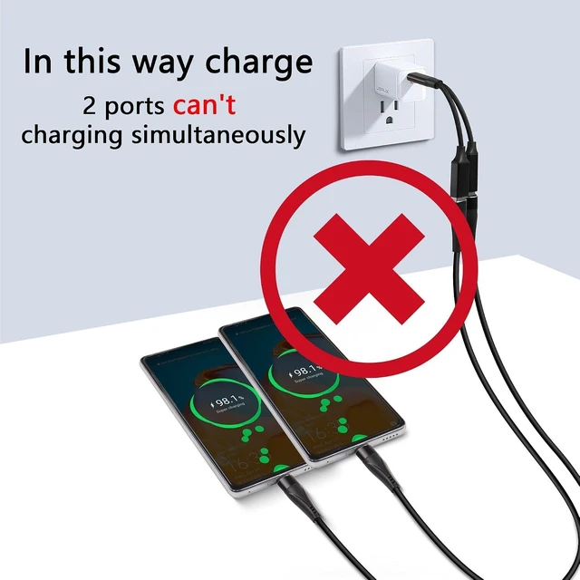 Alt view image 4 of 7 - GELRHONR USB C OTG Charging Adapter, 2 in 1 Type-C Splitter With 10W Charging and USB A Female Port, Short Extension Cable for Most Type-C Phones, Fan, Printer (Black)