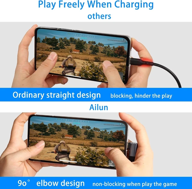Alt view image 6 of 7 - GELRHONR 3.2ft Right Angle 240W USB C Charging Cable, PD3.1 240W Type C Fast Charging Cord Nylon Braided for Phones,Laptop,Tablet USB-C Devices,etc(Right 90 Degree-1M)