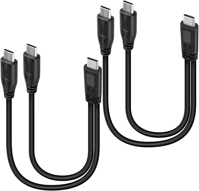 Main image of GELRHONR Short USB C Multi Splitter Charging Cable 5V, 2 in 1 USB C Male to Dual Type C Male Charge Cord for Cell Phones Tablets and More 30cm/1Ft (2Pack) &Only Charging