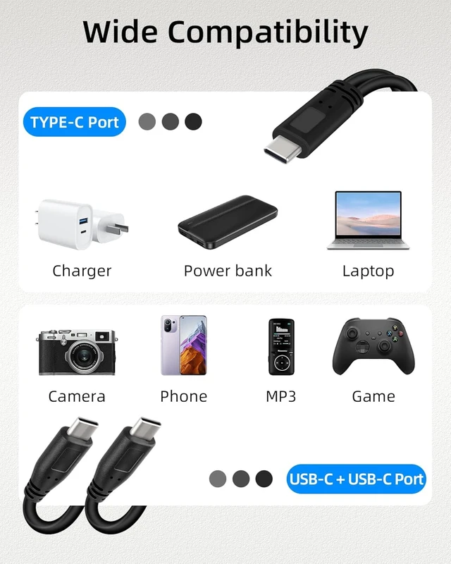 Alt view image 6 of 7 - GELRHONR Short USB C Multi Splitter Charging Cable 5V, 2 in 1 USB C Male to Dual Type C Male Charge Cord for Cell Phones Tablets and More 30cm/1Ft (2Pack) &Only Charging