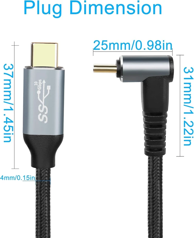 Alt view image 6 of 7 - GELRHONR Right Angle USB C Video Cable 1.6FT, 90 Degree 4K@60Hz Monitor Cable, PD 100W USB3.1 Gen2 10Gbps Data Cord for Tablet, Phone and More Type-C Devices