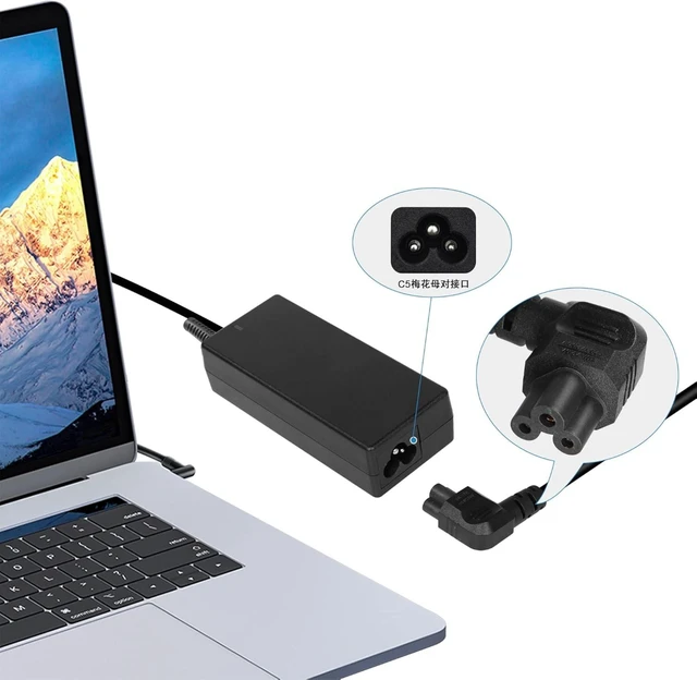 Alt view image 5 of 7 - GELRHONR 90 Degrees 3 Prong AC to IEC320 C5 Power Cord,10A 125V Down Angle NEMA 5-15P to 3-Slot Mickey Mouse Universal Power Cable for Notebook Computers, TV, Monitors-4.9Ft (Black-Right C5)