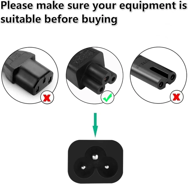 Alt view image 6 of 7 - GELRHONR Retractable Down Angle 3 Prong AC to IEC320 C5 Power Cord,10A 125V,90 Degrees Spring NEMA 5-15P to 3-Slot Mickey Mouse Power Cable for Notebook Computers, TV, Monitors-4.9Ft (Black-Right C5)