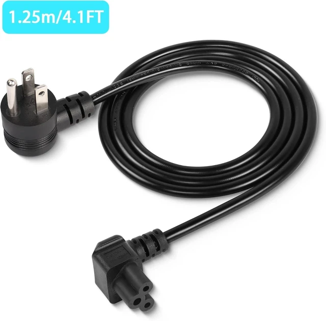 Alt view image 2 of 7 - GELRHONR 4.9Ft 90 Degrees 3 Prong AC to IEC320 C5 Power Cord,18AWG 100V~250V Up Angle NEMA 5-15P to Down Angle 3-Slot Mickey Mouse Universal Power Cable for Notebook Computers, TV, Monitors