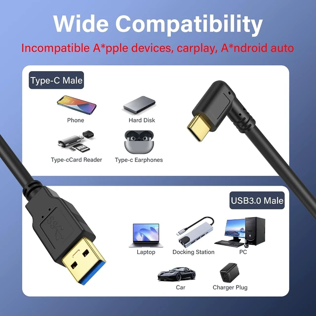 Alt view image 5 of 7 - SinLoon USB Type C Coiled Cable 5Gbps Retractable 90 Degree USB3.0 to USB C Charging Cable and Data Transfer for Phone, Tablet, Other USB C Devices (M to R)