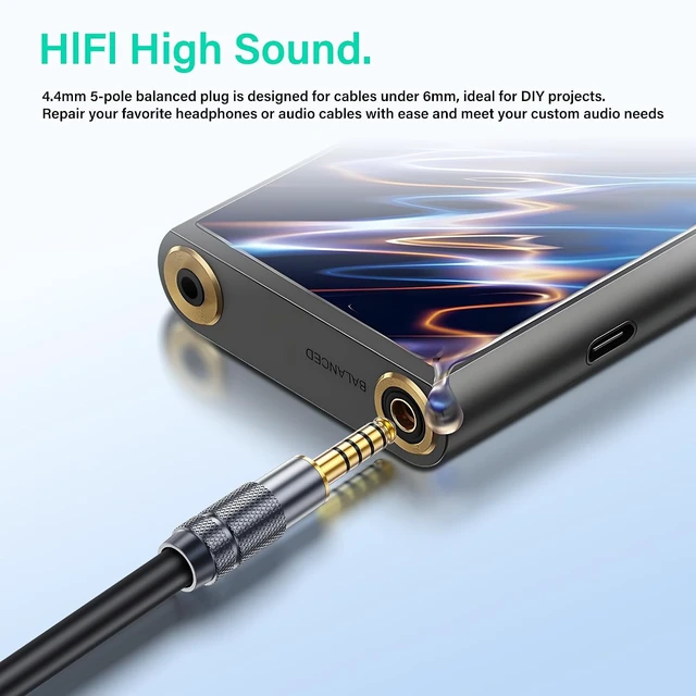 Alt view image 4 of 7 - SinLoon 2 Pack 4.4mm Balanced Repair Plug 5 Pole 4.4mm Stereo Audio Jack Soldering Metal Earphone Connector for Headphones Amplifiers Audio Equipment