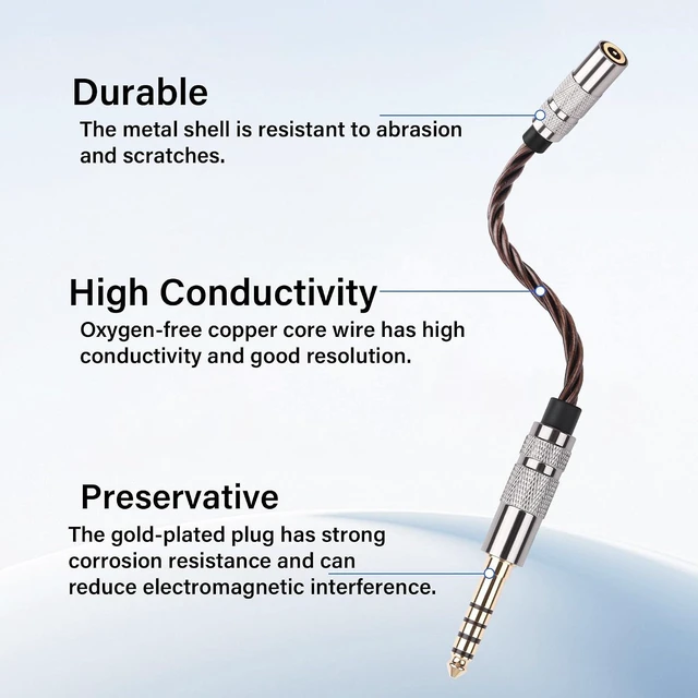 Alt view image 7 of 7 - SinLoon 4.4mm to 3.5mm Audio Adapter Cable, Balanced Male to Stereo Female, HiFi Gold Plated OFC Braided Cord, 15cm Short Converter for Walkman DAP Headphone Amp (Bronze)
