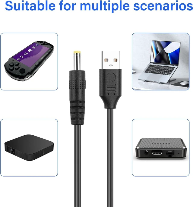Alt view image 6 of 7 - SinLoon USB to DC 4.0x1.7mm Power Cord, 5V3A Direct DC Output for Headphones, Mini Fans, LED Lights & Portable Devices, 10FT/3M Durable Charging Cable with Pure Copper Core