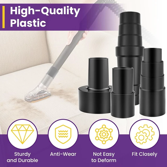 Alt view image 3 of 7 - 4Pcs Universal Vacuum Hose Adapters Kit, for Vacuum Brush Attachment