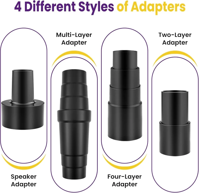 Alt view image 4 of 7 - 4Pcs Universal Vacuum Hose Adapters Kit, for Vacuum Brush Attachment